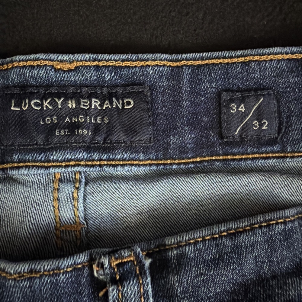 Lucky Brand Jeans Men's Blue 34x32 Stretch 410 Athletic Straight Fit Denim - Picture 6 of 12